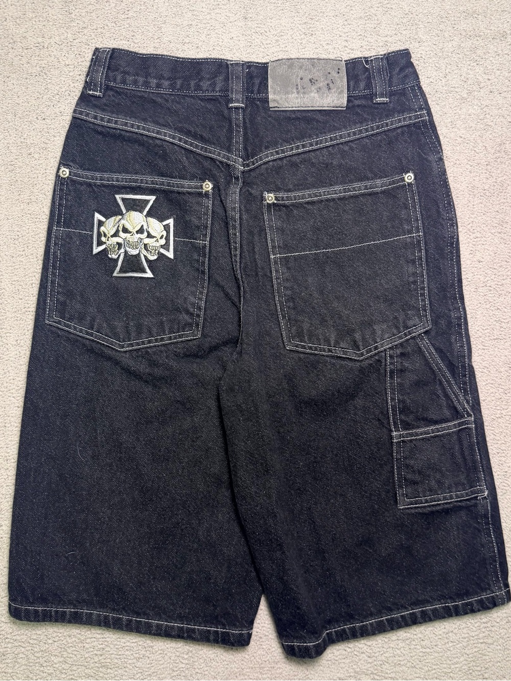 Vtg P. Miller Authentics Y2K Denim Baggy Shorts Boys Size 12 (25” Waist)